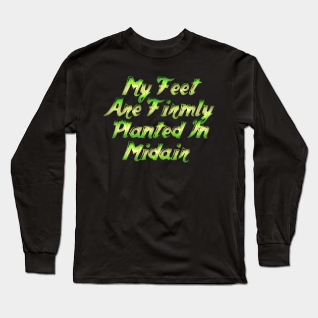 My feet are firmly planted in midair Long Sleeve T-Shirt by Edward L. Anderson 